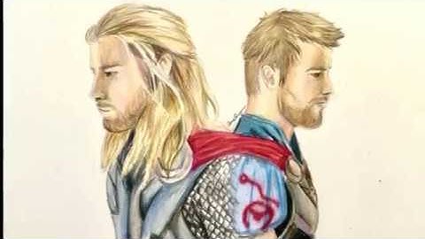 Drawing Thor (from Thor Ragnarok) | timelapse