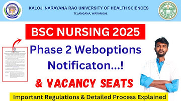 KNRUHS bsc nursing web options 2025 Phase 2 Eligiblity ✨| Knruhs Bsc Nursing Web Options Phase 2