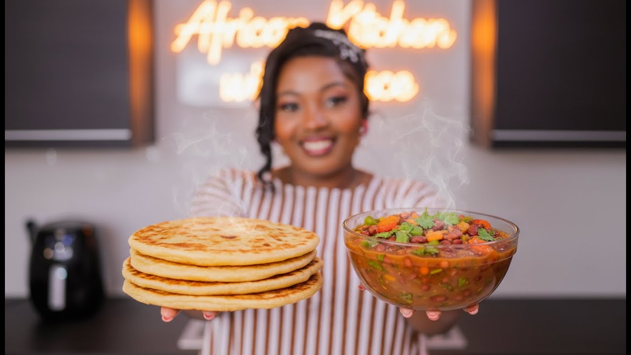 Soft Layered Chapati with Rich Beans Stew | Simple African Kitchen Recipe