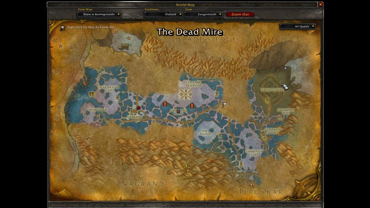 Zangarmarsh to Blade's Edge Mountain Deathskip WoW TBC YouTube