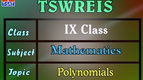 TSWREIS ||  Mathematics - Polynomials  || Live Session With P Suresh Kumar