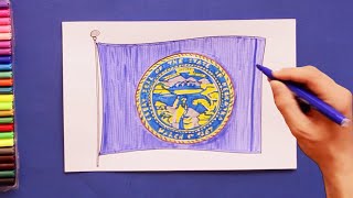 How to draw the Flag of Nebraska State