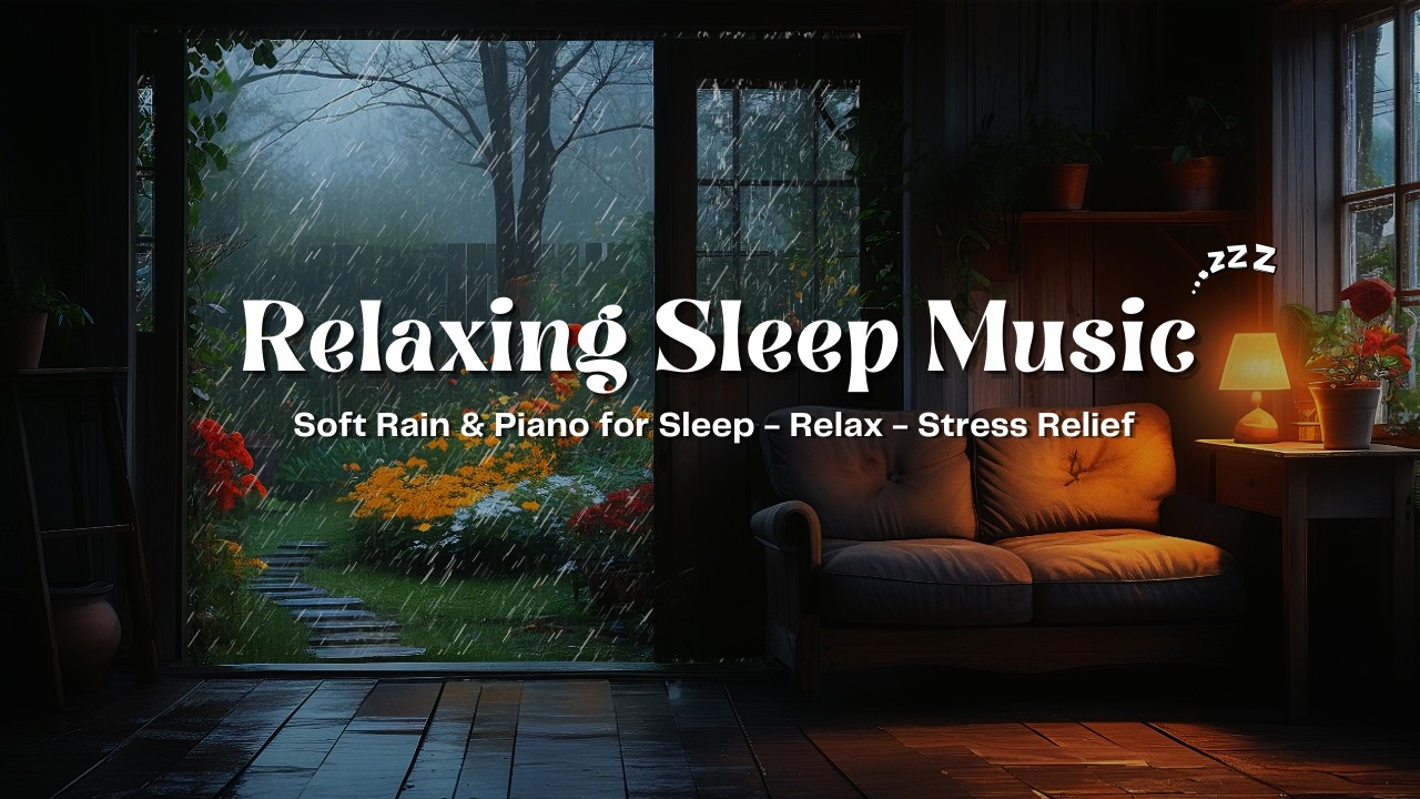 🌙 Warm Bedroom Rain & Piano 🌧️ Deep Sleep Music for Anxiety Relief, Calmness & Relaxing Night