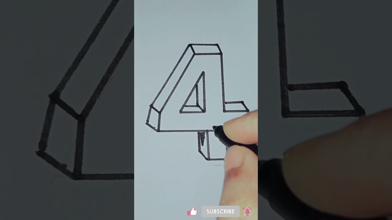 Letter '4' 3d Drow 