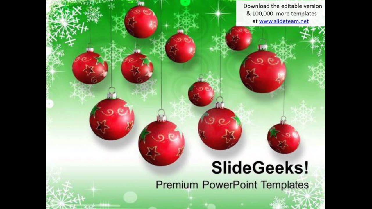 christmas decoration with baubles events powerpoint templates ppt ...