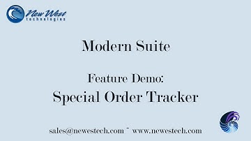 Modern Suite Feature Demo: Special Order Tracker Overview
