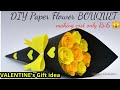 DIY Paper Flower BOUQUET/ Birthday gift ideas/Flower Bouquet making at Homemade Easy Craft (Cute)