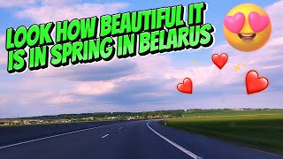 Spring in Belarus. Highway Minsk-Grodno