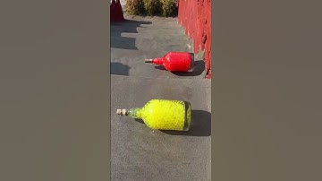 Red vs Yellow glass Bottles! Crushing Crunchy & Soft things #shorts #asmr #satisfying #asmrsounds