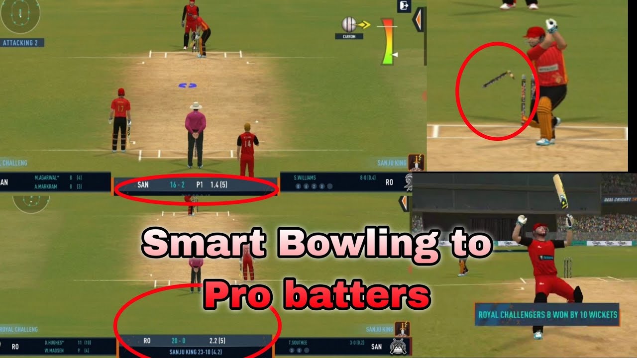 Smart Bowling in Real cricket Multiplayer mode | 10 wicket win |   Allout Gold players |