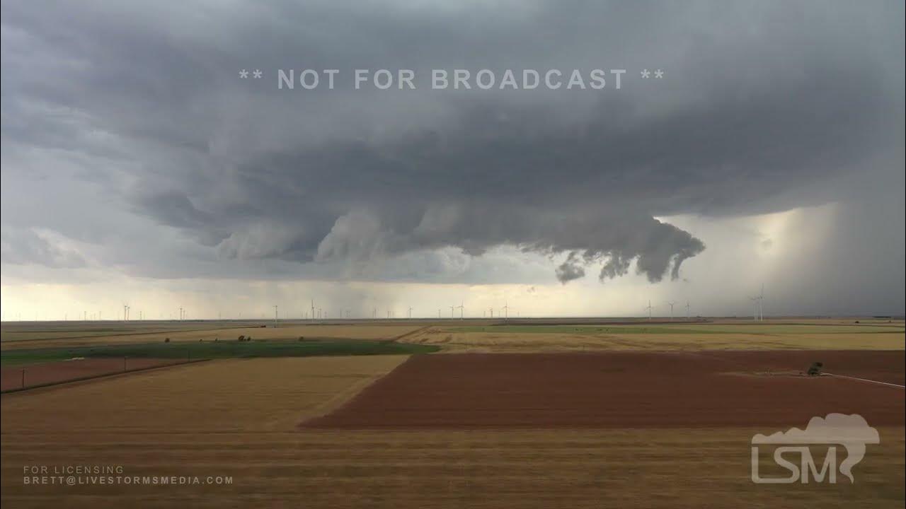 05222023 Ralls, TX Drone Rotating Wall Cloulds Hail Lightning