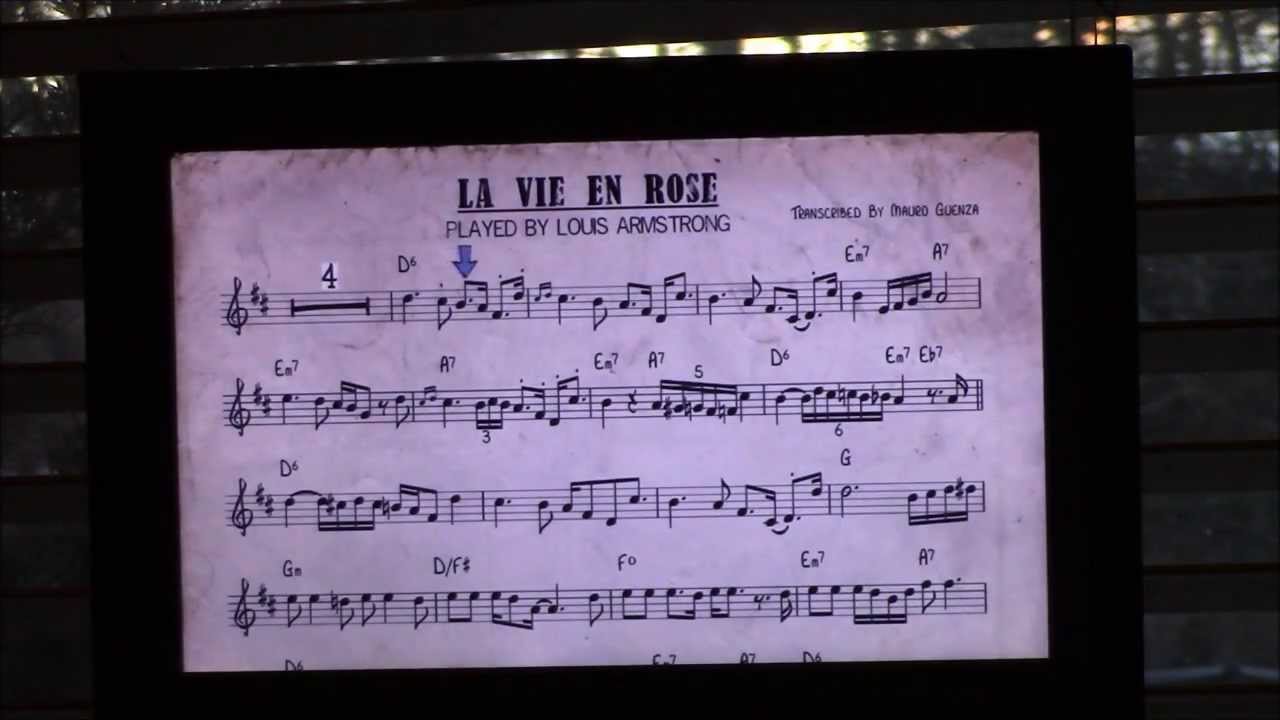 Louis Armstrong&#39;s La Vie En Rose Trumpet Solo Cover (Sheet Music In Desc.) - YouTube
