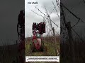 Red Tractor with Pruning Attachment Maintaining Vineyard Vines | Wine Grape Farming Work