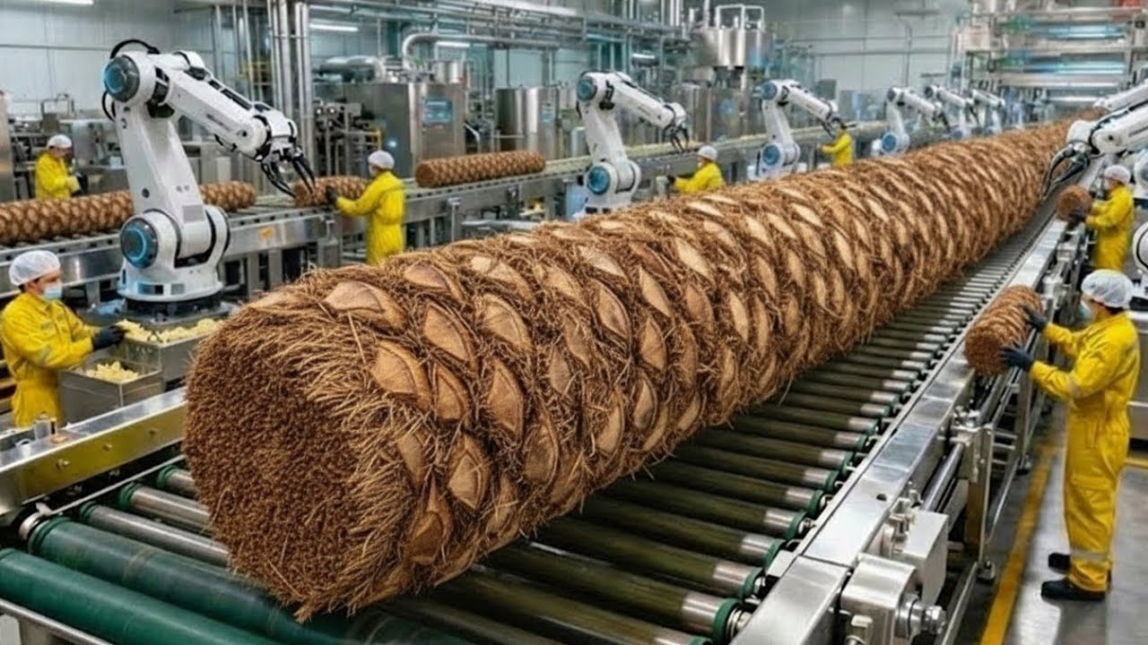 Inside the World’s Largest High-Tech Date Palm Trunk Factory (Full Process)