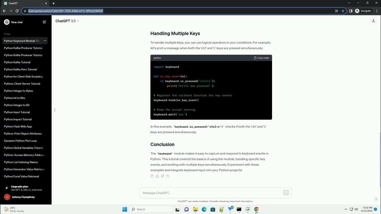 python keyboard module example - YouTube