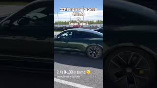 Porsche 911 Turbo vs Taycan Turbo S launch control drag