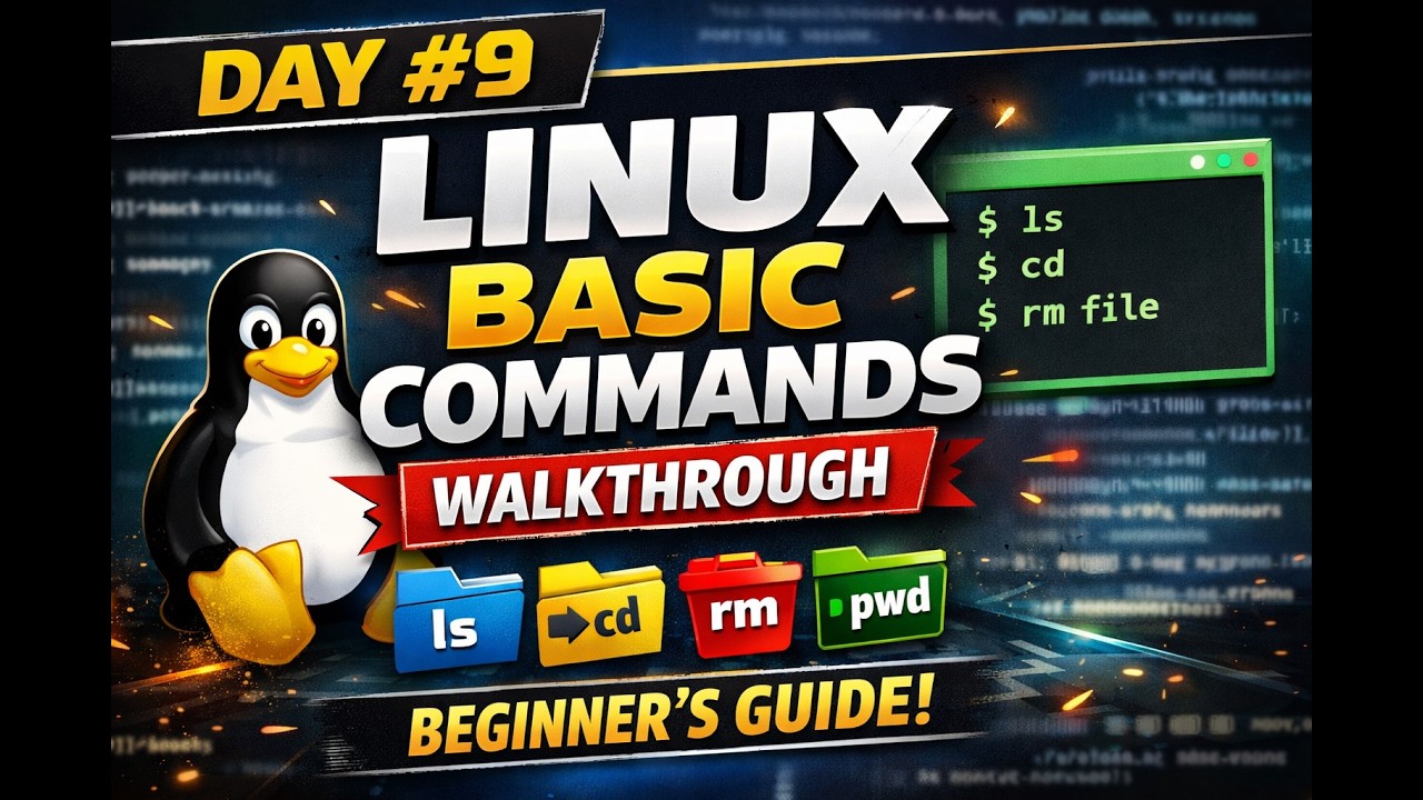 ⚡Linux Basic Commands Explained | 📚Day#9 Linux Tutorial for Beginners🔍# ...