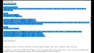 Chapter 4:DataType,Decimal Precision  and Type Conversion