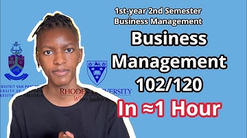 Business Management 102/120 in ≈1 HOUR! (1st-year 2nd Semester Management) - Audio Recording
