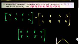 Modeling Motion with Matrices HW:AdvMath:94
