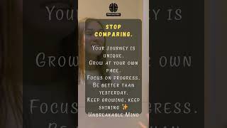 “Stop Comparing Yourself”