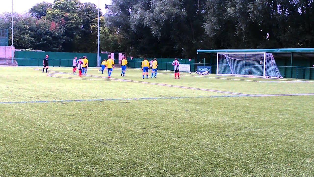 Tooting & Mitcham Wanderers v British Airways (League),Church Road, 29/8/15. BA keeper saves well.