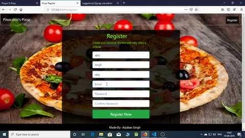CS50 web project 3: Pizza