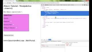 REMOVE METHOD IN JQUERY DEMO TAMIL