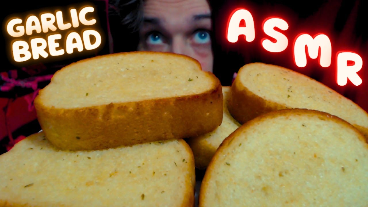 ASMR Eating Buttery Stack of Garlic Bread (Crunching & Chewing Sounds)