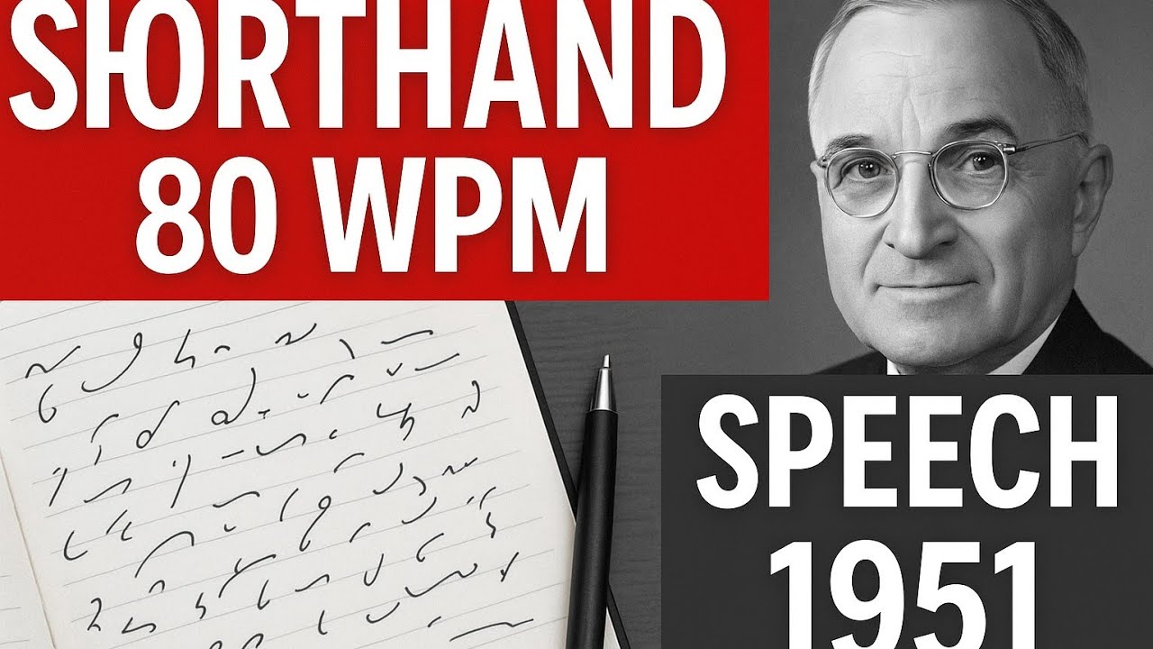 04 President speech dictation shorthand english | Shorthand unknown speed dictation 