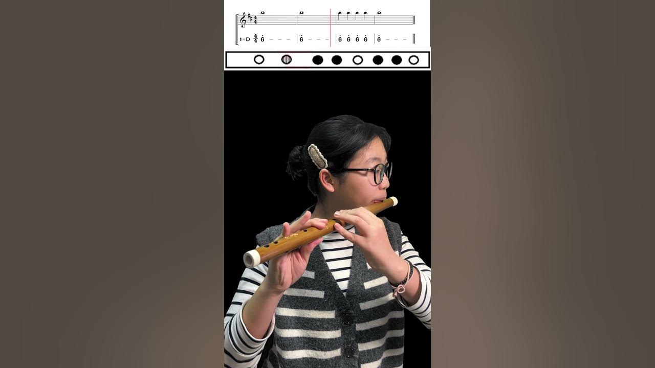 How To Play D Key Dizi Flute- Note High La (All press=Sol) For Beginner Number+Staff Notation #dizi