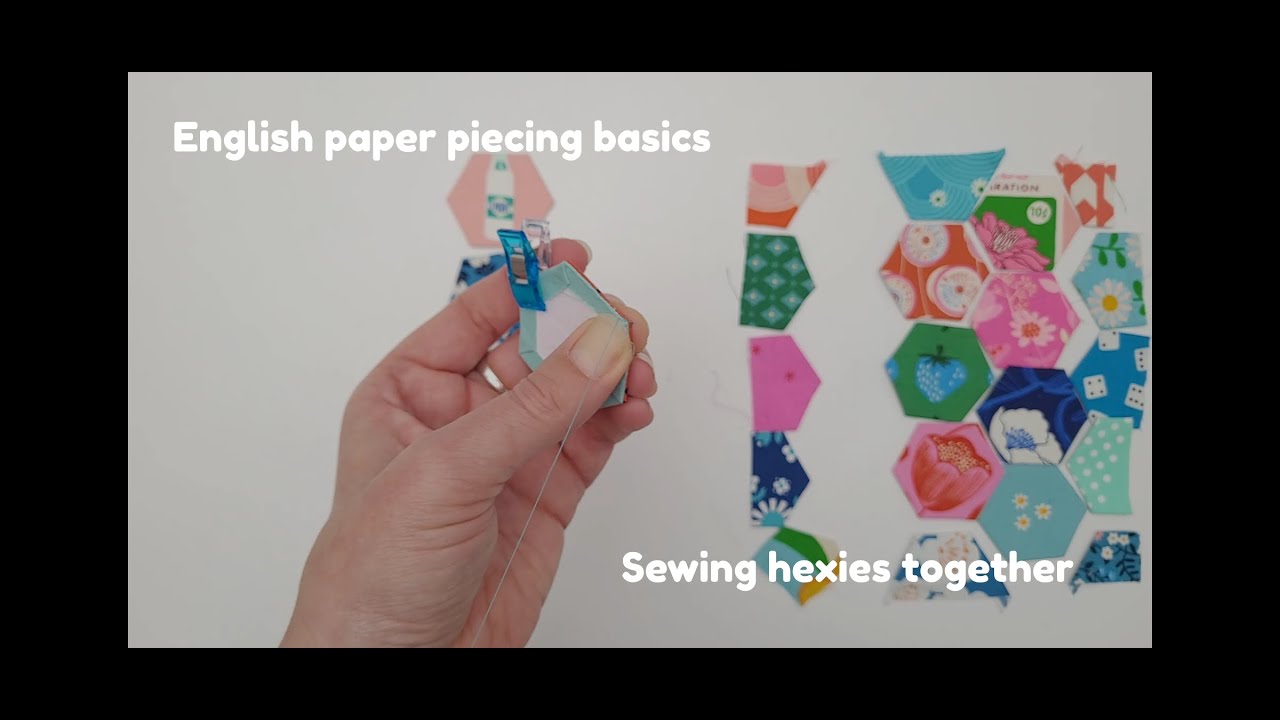 English paper piecing - sewing hexies together - YouTube