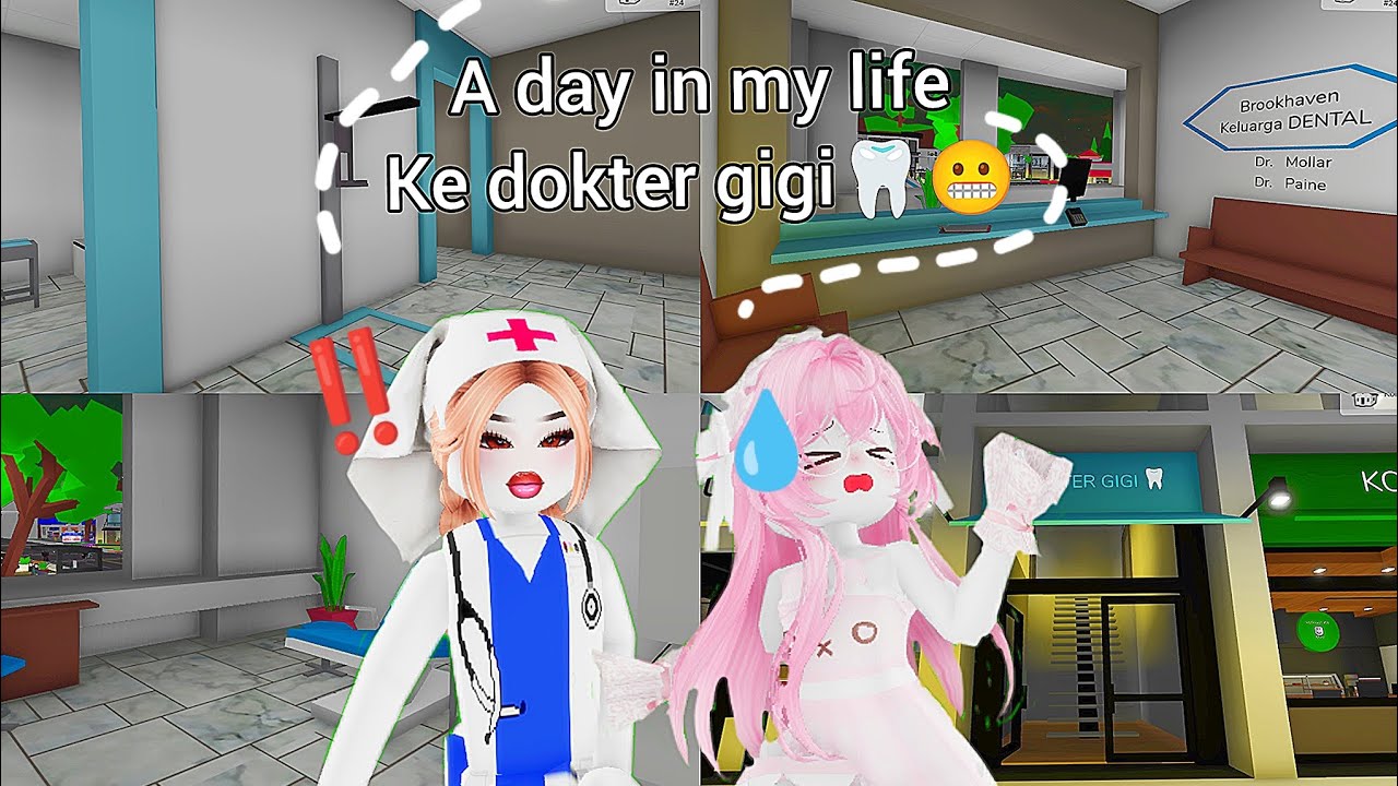 A DAY IN MY LIFE✨ 🤪 kedokter gigi 🦷😱⁉️ || Brookhaven rp 🏡 roblox Indonesia 🇮🇩