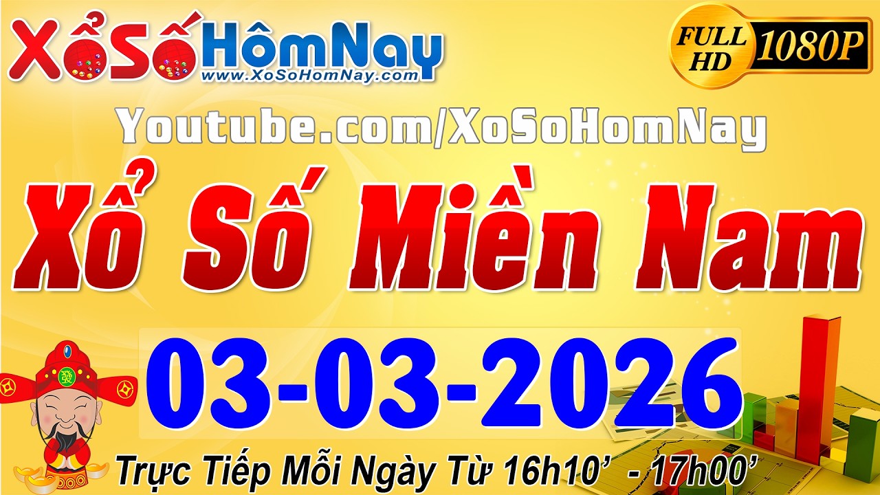 XSMN - Trực tiếp xổ số Miền Nam ngày 03/03/2026, KQXS Bến Tre XSBTR, Vũng Tàu XSVT, Bạc Liêu XSBL