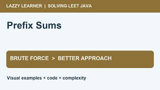 Prefix Sums in Java | Range Sum Queries Made Simple | From O(n) to O(1)