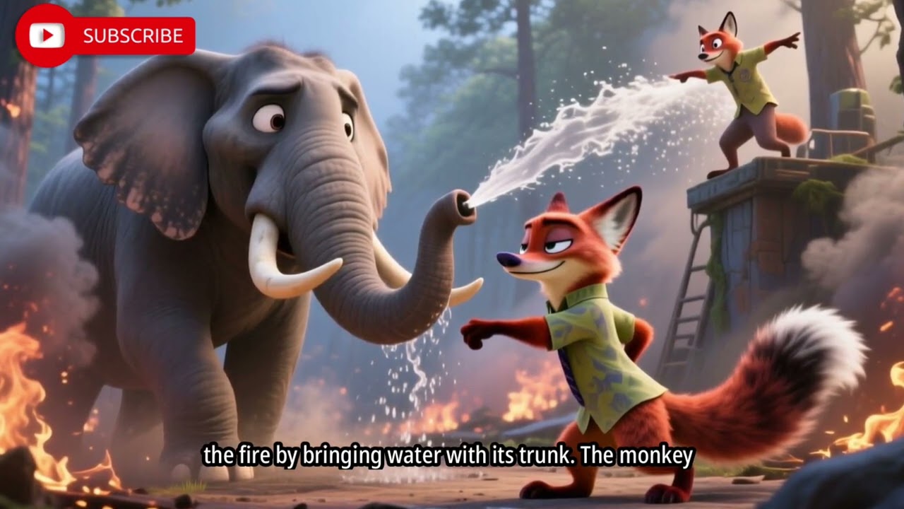 Jungle Animal Story in English | Moral Story for Kids | Lion, Elephant & Friends |friendly Kahani