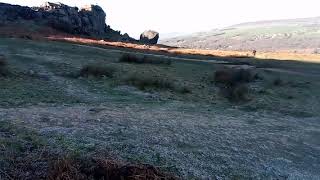 Heavy frost at the Cow and Calf, Ilkley Moor. 17th January 2019