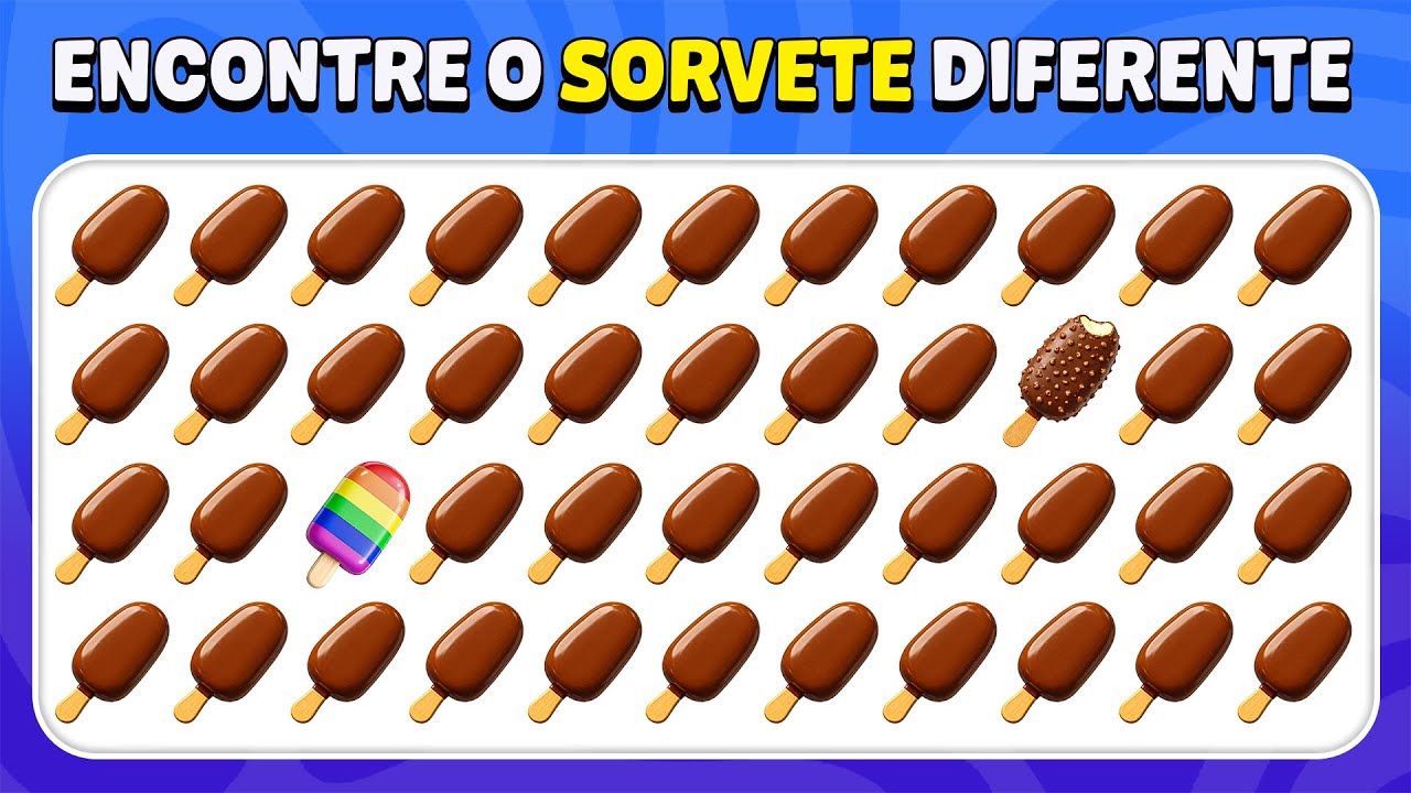 Encontre O Emoji Diferente - Edição Sorvete 🍦🍨 | 30 Níveis | Fácil, Médio, Difícil | Abelha De Teste
