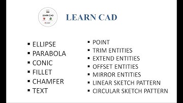 solidworks 2d (part2) ELLIPSE,PARABOLA,CONIC,FILLET,CHAMFER,TEXT & UPTO PATTERN