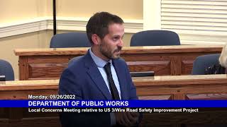Local Concerns Meeting: Route 3 / Wire Rd Intersection Safety Improvements (September 26, 2022)