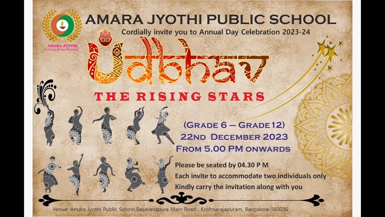 Amara Jyothi Public School Annual Day 22nd Dec20232024 Udbhav 5PM