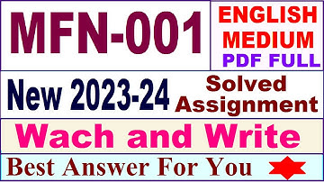 MFN 001 solved assignment 2023-24 in english / mfn 001 solved assignment 2024 / ignou mfn 001