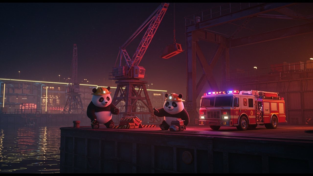 Panda and Fire Truck Save the City of Talking Vehicles