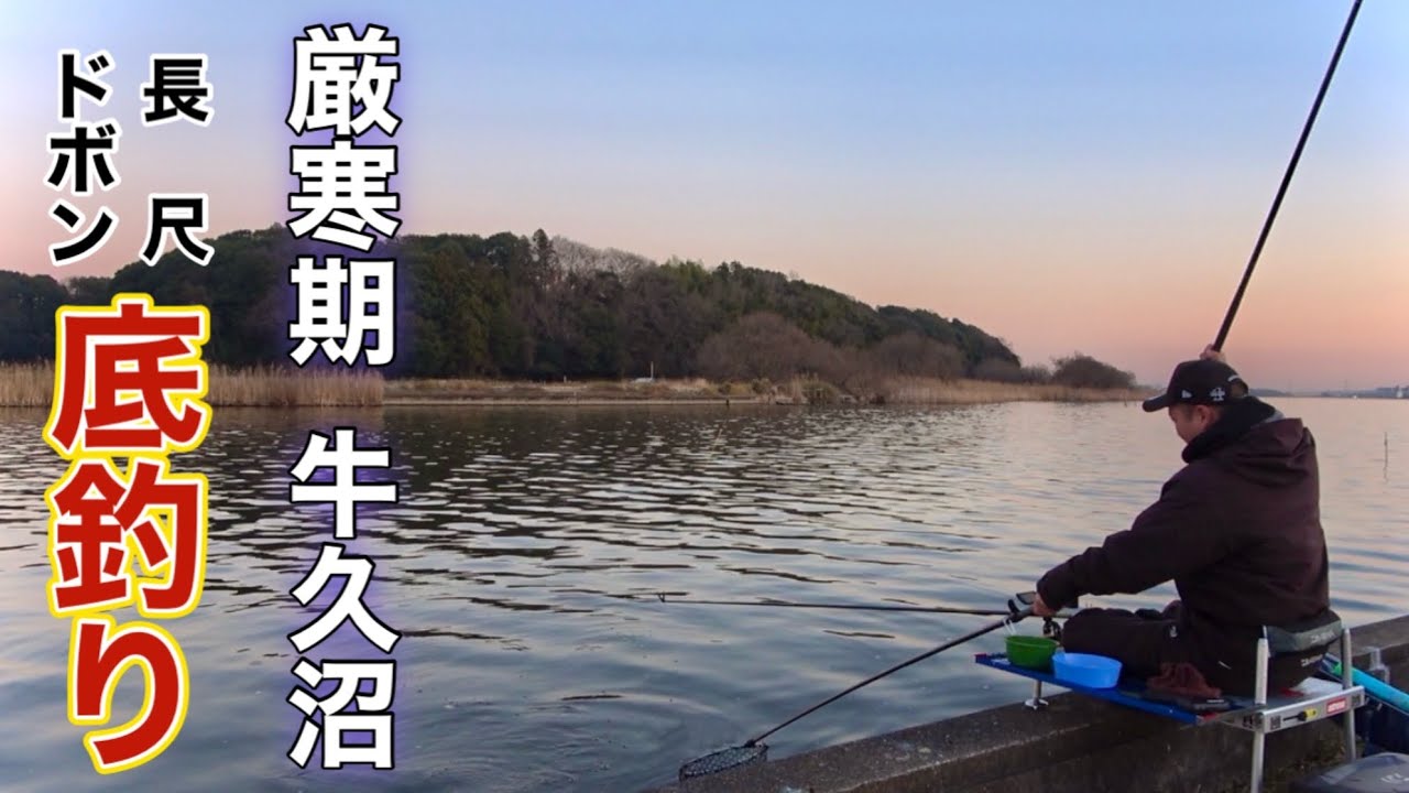 厳寒期の牛久沼に挑戦！長尺ドボンで食い渋るヘラブナを根性で釣り上げる！【稲荷川】