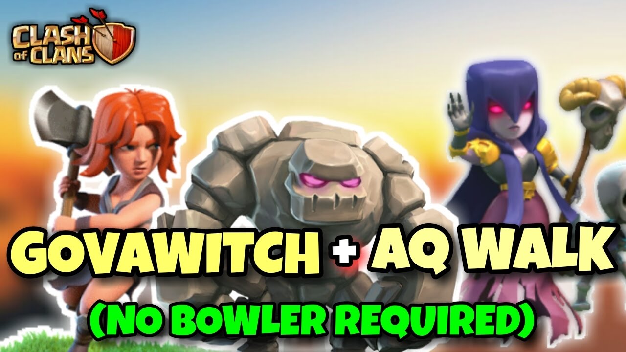 GOVAWITCH + AQ WALK | TH9 New 3 STARS WAR ATTACK STRATEGY (NO BOWLER REQUIRED) | Clash Of Clans