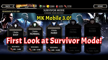 MK Mobile Faction Wars Survivor Mode First Look Gameplay! Mortal Kombat 3.0 Update!
