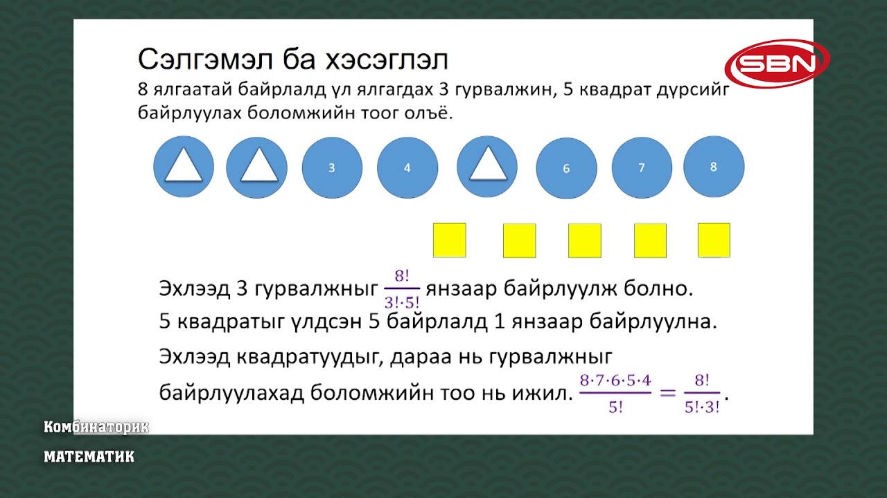 Математик Комбинаторик Багш Б.Энхболд