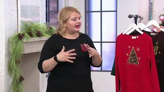 Quacker Factory Leopard Bling Waffle Top on QVC