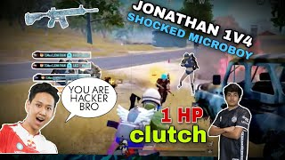 JONATHAN 1V4 CLUTCH SHOCKED BTR MICROBOY | MICROBY REACTION |PUBG |2020 |HD | PUBG UNBAN