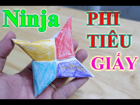 Gấp Phi Tiêu . Cách Làm Phi Tiêu Ninja Bằng Giấy ( How To Make a Paper Ninja Star ) . Bé nguyên tv